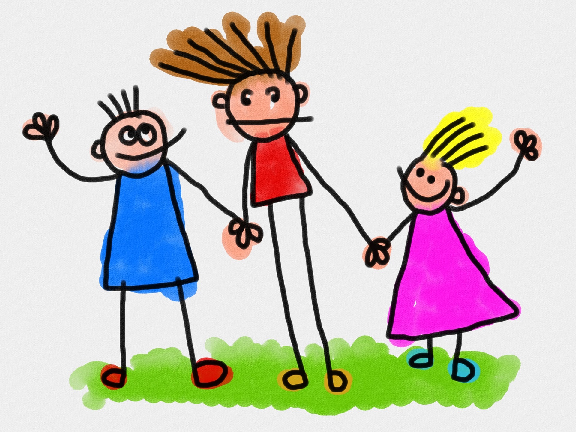 drei gemalte Kinder