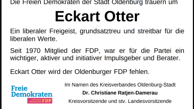 FDP Oldenburg trauert um Eckart Otter